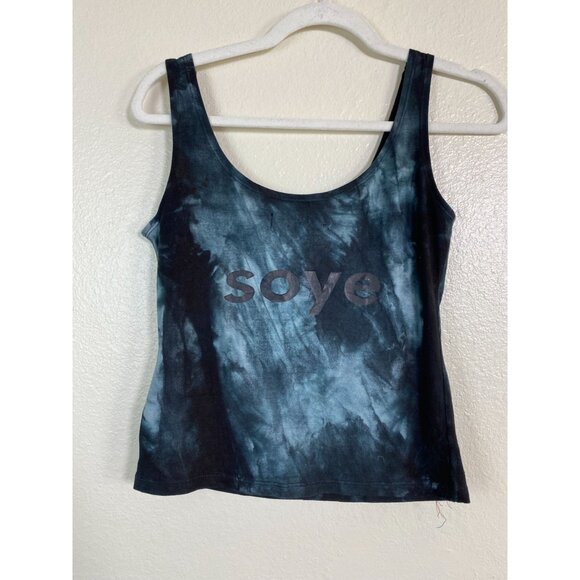 Soye Tie Dye Tank Top Size Medium Red Plaid Chain Accents Grunge Goth Punk Emo - Picture 15 of 16